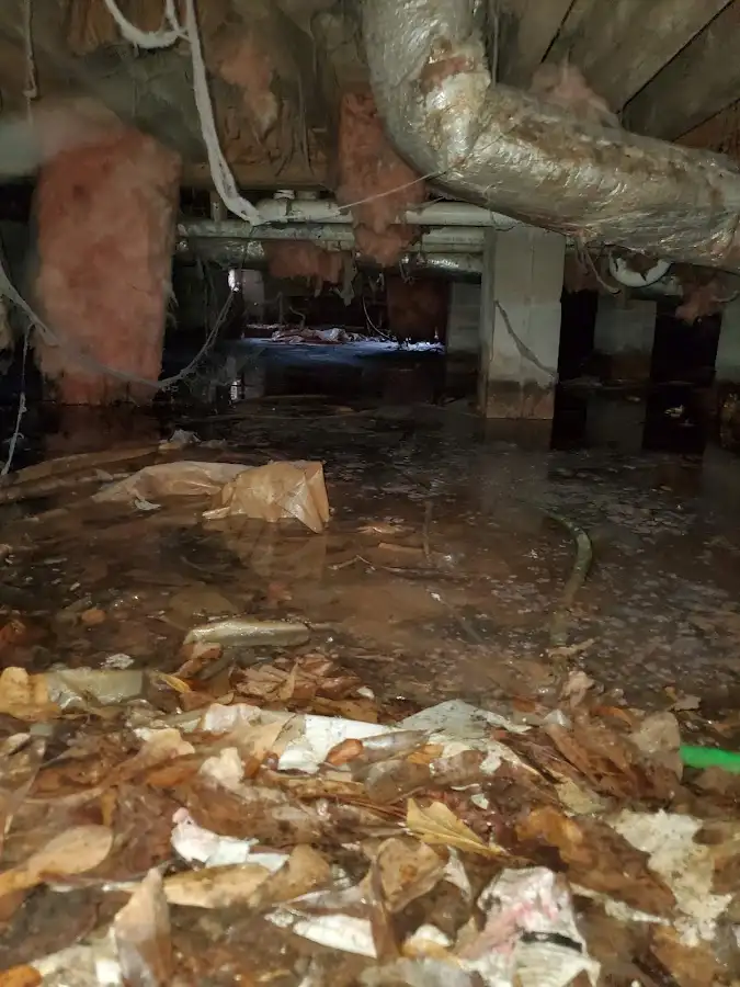 Crawl space flood assessment for Commercial Water Damage Restoration in Sturbridge